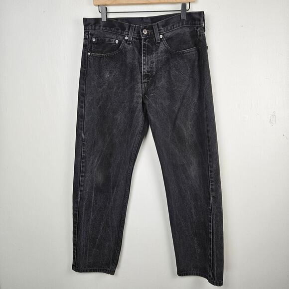 Levi's 505 Classic Straight Leg‎ Jeans 34x30 Washed Black Denim - Picture 1 of 7